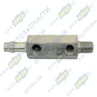 225-3829001 Фитинг (штуцер) прямой; под шланг ф14/ Рнаруж=М16х1,5 2вн.отв.М10х1,5/М12х1,5 с/и БЗТДИА