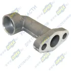 7403.1118240 Патрубок кривой (1 изг. алюм.) ф28х34 L=110 ромб. флан. 32х64 внутр. ф20 2 отв. ф10 сливной от ТКР КАМАЗ-ЕВРО (малый) КАМАЗ