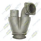 6522-1203035 Фитинг Тройник L=370х265 ф100/квадр фл 4отв.ф10/квадр фл 4отв.ф12 глушителя КАМАЗ