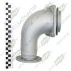 54115-1203011-10 Патрубок приемный L=320 квадр.флан.4отв/кругл.фл 6отв. к ТКР Schwitzer; 6 шпилек КАМАЗ