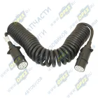 5410-3724706 Кабель (24В; ISO1185 (Type N) 7 полюсов) электрический прицепа (спиральный) L=7500; с вилками ПС325 пластик (кабель-Р-3519103Е) КонтурАвтоЖгут