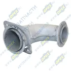 954115-1203011-50 Патрубок (сталь) кривой (1 изг.) ф60х64/ф83х87 L=320 кругл. флан. Ф110 6 отв. ф9 квадр. флан. 130х130 4 отв. ф11 ТКР Кукмор