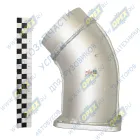 551605-1203120-050У Патрубок нижний выхлоп МАЗ ( L=280 ф110/квадрат.фланец 4отв.ф12) под 30 градусов МАЗ