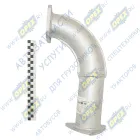 4370-1203009-001 Труба приемная глушителя МАЗ-4370 L=455 треугольный фл. 3отв./квадрат.фланец 4отв., в сборе МАЗ