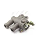 3307-8101150P Кран 80х75 Dнаруж=16/18 креп 2отв.ф6,с рычагом отопителя ГАЗ-3302,Газель,ГАЗ-3307 (102х38х74) ПРАМО