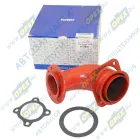 54115-1203010-10Э Патрубок ф65/ф90 L1=162 L2=120 квадр.флан.4отв/кругл.фл 8отв.,приемный КАМАЗ-ЕВРО; 8 шпилек Элемент