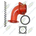 54115-1203010-10Э Патрубок ф65/ф90 L1=162 L2=120 квадр.флан.4отв/кругл.фл 8отв.,приемный КАМАЗ-ЕВРО; 8 шпилек Элемент