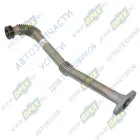 650.1118340 Патрубок (хром) ф25 L=410; 1 ромбич.фланец 2отв.ф9/под шланг ф34, гибкая (гофр) слива ма ЯМЗ