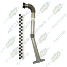 650.1118340 Патрубок (хром) ф25 L=410; 1 ромбич.фланец 2отв.ф9/под шланг ф34, гибкая (гофр) слива ма ЯМЗ