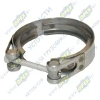 5340.1118444 Хомут турбокомпрессора V-образный зажим, ф73 S=20 (зажим-болт) по внутреннему полностью закручено-откручено болтом где-то 59-73 ЯМЗ