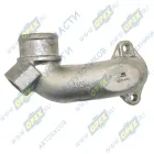 7601.1013734-01 Патрубок кривой (2 изг. алюм.) ф58 L=210 2 ромбич. флан. 44х70 2 отв. М8х1,25/65х98 2 отв. ф11 теплообменника; L=210; 2 ромбич.фланца/1вых.ф58 ЯМЗ