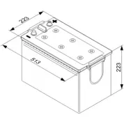 Аккумулятор (АКБ) 3-обратная полярность;12V-180Ah MAN Lion's (1991-2021), MB Atego 2 (2004-2021), SCANIA F-, K-, N Bus (2004-2021)