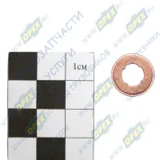 Шайба плоская медная С/И 7.3x16x2 (внутр.4-х гранник) 7 X 15 X 2 mm