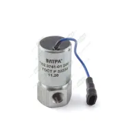 Клапан электромагнитный топливный КАМАЗ,ЯМЗ 24В, ф28 L=60; 1 плоск. клемма