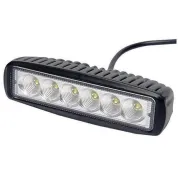 Фара светодиодная дополнительная (дневные ходовые огни), прямоугольная 155х40х70, 6 диодов, крепление по центру, рассеянный свет, 18 Вт, 12/24В
