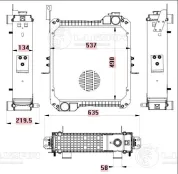 Радиатор водяной для TEREX 860, 970, 980.