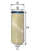 Фильтр воздушный A=175 B=138 C=10 H=549 F10/12 VOLVO FL10 (1985-1998)