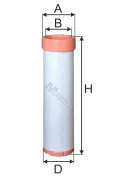 Фильтр воздушный (элемент) ЭФВ внутренний/вставка A=79 B=77 D=82 H=318 J.C.B John Deere VOLVO ECR88 (1970-2021)