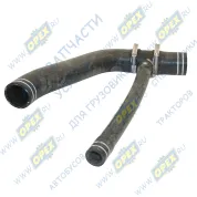 Шланг (патрубок) кривой , двойной ф26х35 L=380/ кривой (2 изг.) ф48х58 L=530 ( тройник ПВХ, винт. хомуты) радиатора нижний\ RVI Premium RVI Premium (1