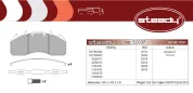 Колодки тормозные дисковые (комплект) 249х110х29; Meritor Elsa 225-3 Volvo FE/FM/FH с 2005 г, RVI Magnum/Premium MB Tourismo (O 350) (1994-2020), RVI