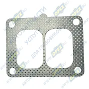 Прокладка (м/асбест) прямоуг. 125х95 2 внутр. отв. 63х44 4 отв. ф11 с выступом перфорированная турбокомпрессора WP12 Weichai