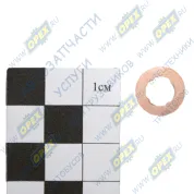 Шайба плоская медная С/И 7.3x16x2 (внутр.4-х гранник) 7 X 15 X 2 mm
