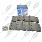 Накладка тормозная (205х160) МАЗ,КрАЗ (к-т 8 накладок,64 заклеп.)