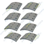 Накладка тормозная (200х150) СЗАП ось L1 (8 т.) (комплект 8 шт., с заклёпками) СЗАП 8357