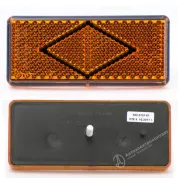 Катафот ГАЗ-3302 желтый 121х52 (рисунок ромб, крепление 1 винт)