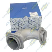 Патрубок ф65/ф90 L1=162 L2=155 квадр.флан.4отв/кругл.фл 8отв.,приемный КАМАЗ-ЕВРО