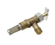 Кран 70х40 Рнаруж=М14х1,5/18х1,5 с сеткой бачка ПЖД латунный