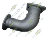 Патрубок приемный L=380; ф65/ф90; 1квадрат.фланец 4отверст.ф11+1 круглый фланец 6отв.ф8