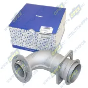 Патрубок ф65/ф90 L1=162 L2=120 квадр.флан.4отв/кругл.фл 8отв.,приемный КАМАЗ-ЕВРО