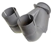 Фитинг Тройник L=530 квадр фл 4отв.ф12/два выхода ф94, кривой (разн.изгиб)