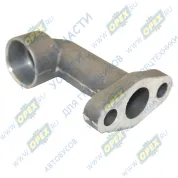 Патрубок кривой (1 изг. алюм.) ф28х34 L=110 ромб. флан. 32х64 внутр. ф20 2 отв. ф10 сливной от ТКР КАМАЗ-ЕВРО (малый)