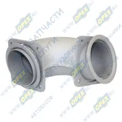 Труба ф120 L=410; 2 квадрат.фланца 4отв.ф12 приемная КАМАЗ передняя