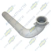 Труба ф90 L=1020 квадрат.фланец 125х125; 4отв.ф11 кривая, приемная левая