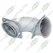 Труба ф120 L=410; 2 квадрат.фланца 4отв.ф12 приемная КАМАЗ передняя