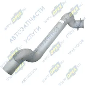 Труба кривая (сталь) L=1250 ф87/квадр. фл 4отв.ф10 выпускная правая (разный изгиб)