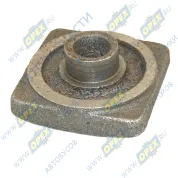 Вкладыш(сухарь) рессоры (подпятник) 106х106х23 со штифтом d=40 h=18