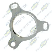 Прокладка С/Ф (сталь) 102х102 фвнутр.=58 1 отв. ф11 2 отв. 18х11 турбокомпрессора Газель (дв.Cummins ISF-2.8 Евро-5)