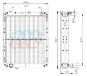 Радиатор водяной 3-рядн. 1хd=60; 1хd=16; 1хd=44 МАЗ-555142,555145,555147,555102 (дв.ММЗ Д-260.5,Д-260.12) Евро-3