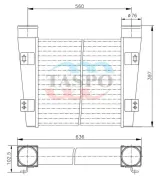 Охладитель наддувочного воздуха, 2 прямых выхода ф75 к двиг.Д-245.9 ПАЗ 4234,4230,КАВЗ-324410