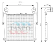 Охладитель наддувочного воздуха (ОНВ) МАЗ-5340В2,5550В3,5440В3 (дв.ЯМЗ 5363.10,5361.10,536.10) Евро 4