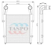 Охладитель наддувочного воздуха (интеркуллер) МАЗ (дв.ЯМЗ-6561,6582,6562.10Е3, МАЗ-534004,5516А5)