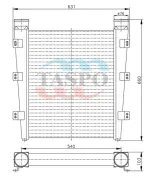 Охладитель наддувочного воздуха (ОНВ) МТЗ 2022.3, 2022В.3 с дв. Д260.4S2А, Д260.4S3А теплообменник 1-но рядный