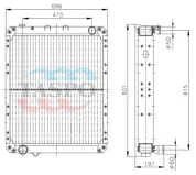 Радиатор под бачок, водяной 3-рядн. МАЗ Deitz ЕВРО-3