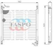 Радиатор масляный 3-х рядн. 2хd=16, 490х395; МАЗ-4370 (дв.ММЗ Д-245.9Е2)