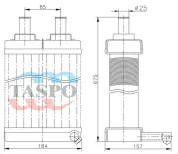 Радиатор отопителя 2хd=25 L=180х615 (фронтальный) МАЗ Автобус до 2007г.