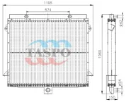 Радиатор охл. для с/т К-700A "Кировец" (-01) с дв. ЯМЗ-238 (патрубок 54мм)